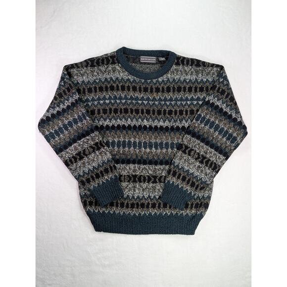 David Taylor Size Medium Fair Isle/Geometric Pattern Sweater VTG 90s EUC - Picture 1 of 11
